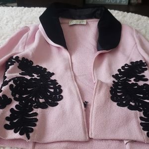 St John pink zip up blazer/ sweater